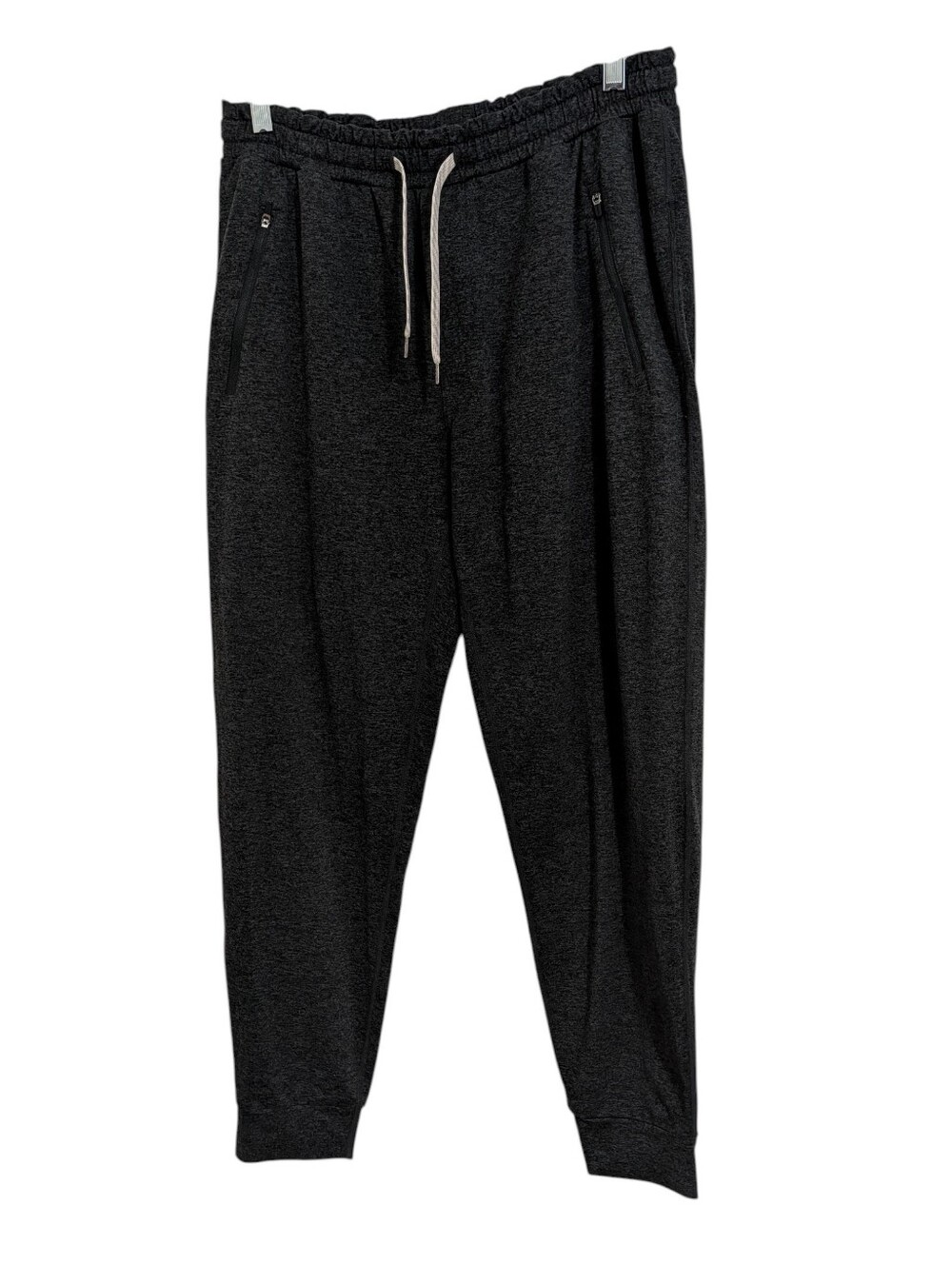 Vuori Ponto Performance Heathered Charcoal Drawstring Jogger Pants Dark Gray L
